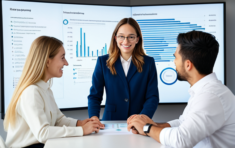 A diverse group of professional individuals, fully clothed in modest business attire, collaborating in a bright, modern open-plan office space. They are gathered around a large interactive digital display showing interconnected data visualizations, engaging in lively discussion and sharing ideas. Subtle AI interface elements are visible on screens in the background, assisting with information retrieval. The atmosphere is innovative and supportive, showcasing knowledge exchange and collective learning. safe for work, appropriate content, fully clothed, family-friendly, perfect anatomy, correct proportions, natural pose, well-formed hands, proper finger count, natural body proportions, professional photography, high quality.