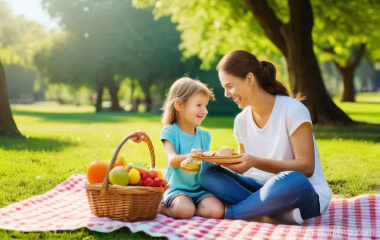 지식생태계 조성에서의 실패 사례 분석 - **Prompt:** A joyful family of four (two parents, one boy, one girl) is having a picnic in a sun-dre...